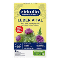 Produktbild von Zirkulin Leber Vital Kapseln mit Cholin, Mariendistelfruchtextrakt und Zink, 30 Stück, vegetarisch