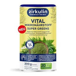 Zirkulin Vital Mikronährstoff Super Greens Pulver 200g – Vegan Superfood-Mischung mit Spirulina, Weizengras und Chlorella – Bild 1 von 5