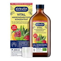 Zirkulin Vital Mikronährstoffkonzentrat Superfood-Mischung mit Kräuter-Komplex 200 ml Flüssig glutenfrei laktosefrei ohne Zusatzstoffe für Erwachsene und Kinder – Bild 1 von 7