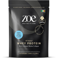 Produktbild von zoe Nutrition Whey Protein Pulver zuckerfrei und glutenfrei