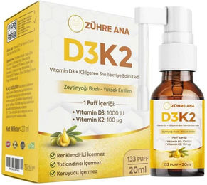 Zühre Ana Vitamin D3 + K2 Spray für Erwachsene und Kinder – Bild 1 von 2