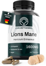Zukunftsenkel Lions Mane Hericium Erinaceus Kapseln hochdosiert vegan 120 Stück – Bild 1 von 7
