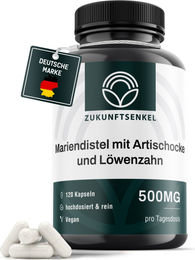 ZUKUNFTSENKEL Mariendistel mit Artischocke und Löwenzahn Kapseln Vegan Hochdosiert mit 80% Silymarin – Bild 1 von 3