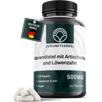 Produktbild von ZUKUNFTSENKEL Mariendistel mit Artischocke und Löwenzahn Kapseln Vegan Hochdosiert mit 80% Silymarin